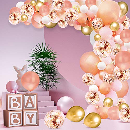 Rose Gold Balloon Arch Party Kit
