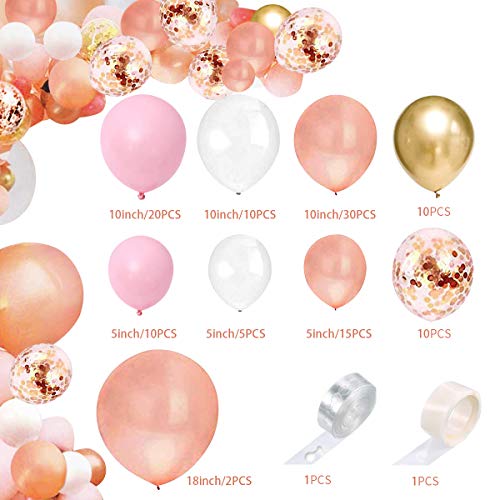 Rose Gold Balloon Arch Party Kit