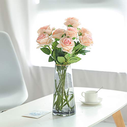 Champagne Pink Silk Rose Bouquet