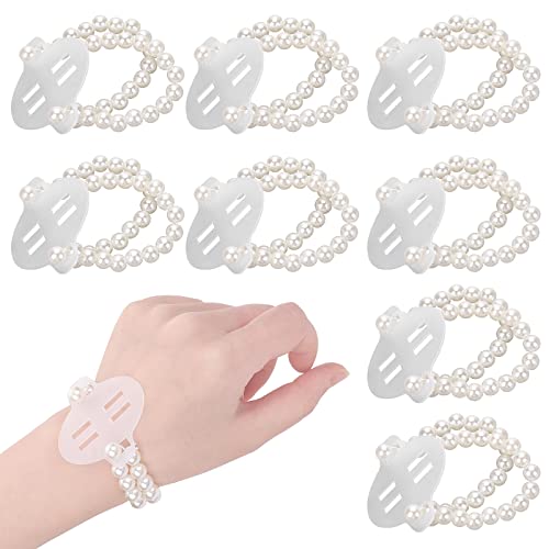 Lace Wrist Corsages with Pearl Bands for Weddings