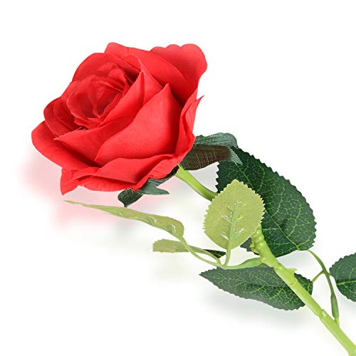 Red Silk Rose Bouquet for Home Decor