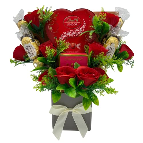 Sweet Bouquet Set - Flowers, Chocolates & Candles