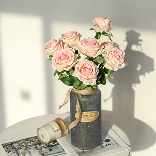 Champagne Pink Silk Rose Bouquet