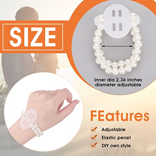 Lace Wrist Corsages with Pearl Bands for Weddings