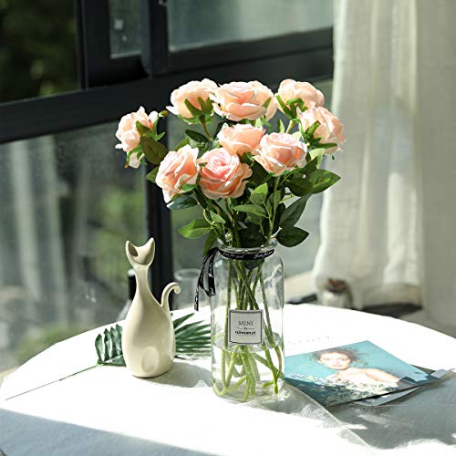 Champagne Pink Silk Rose Bouquet