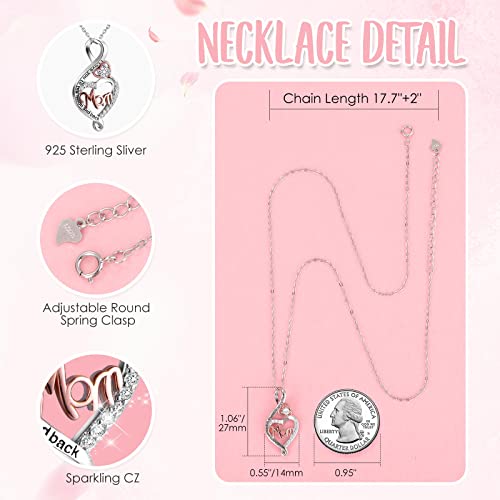 Preserved Red Rose Bouquet with Silver Mom Necklace