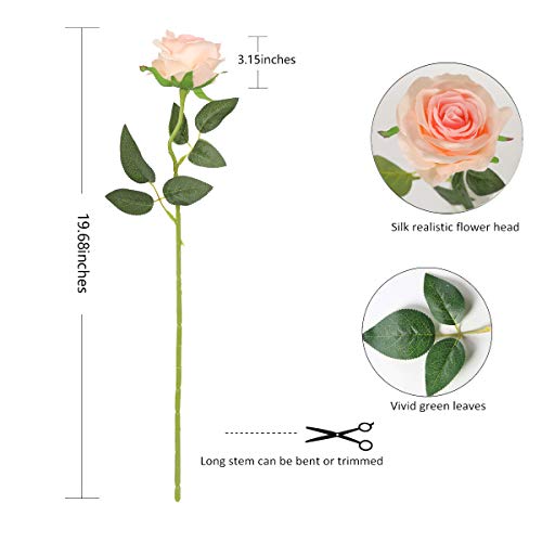 Champagne Pink Silk Rose Bouquet