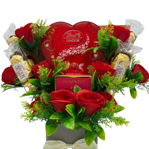 Sweet Bouquet Set - Flowers, Chocolates & Candles