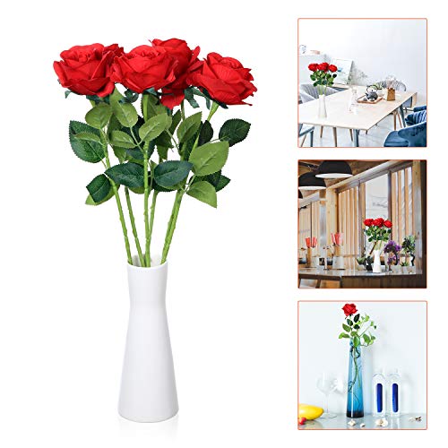 Red Silk Rose Bouquet for Home Decor