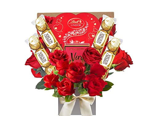Sweet Bouquet Set - Flowers, Chocolates & Candles