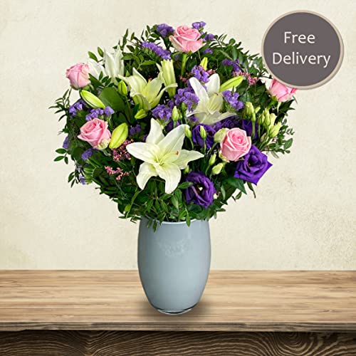 Purple Passion Hand Tied Fresh Flowers, Fresh Flowers Delivered Next Day Prime Delivery, Flowers Fresh Bouquet, Perfect for Birthdays, Anniversaries and Thank You Gifts