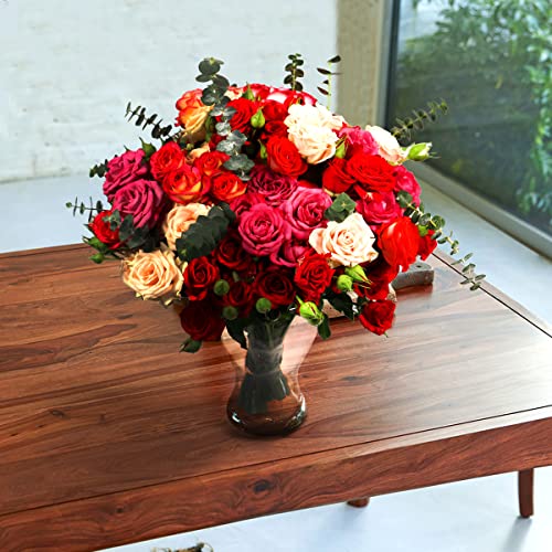 MIXED ROSES - Fresh Flower Delivery - Gift For Her, Gift For Him, Thank You, Birthday, Mother's Day, Father's Day, Congratulations - Get Well Soon - Fresh Bouquet, Flower Delivery Next Day Prime