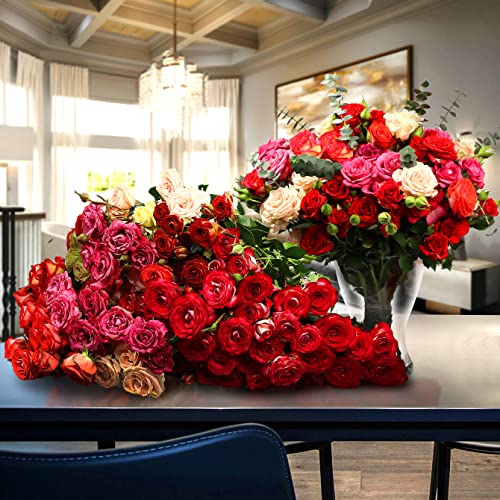 MIXED ROSES - Fresh Flower Delivery - Gift For Her, Gift For Him, Thank You, Birthday, Mother's Day, Father's Day, Congratulations - Get Well Soon - Fresh Bouquet, Flower Delivery Next Day Prime