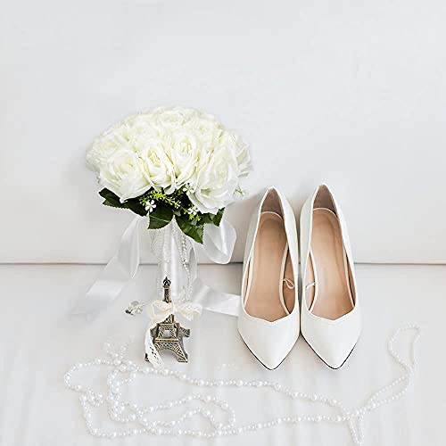 Rhinestone Rose Wedding Bouquet with Silk Ribbon