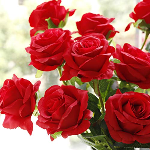 10 Artificial Red Roses for Wedding/Home Decoration