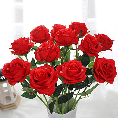 10 Artificial Red Roses for Wedding/Home Decoration