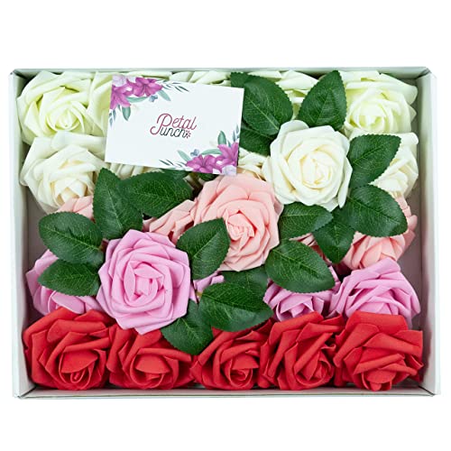 PetalPunch Artificial Roses - Pack of 25