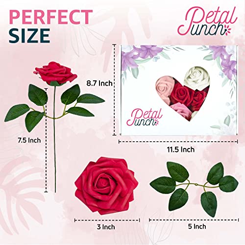 PetalPunch Artificial Roses - Pack of 25