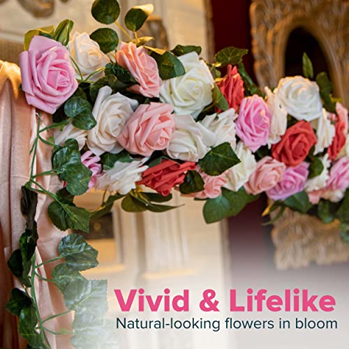 PetalPunch Artificial Roses - Pack of 25