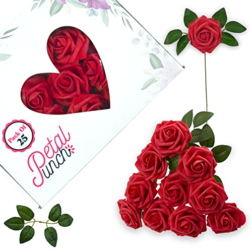 Scarlet Red Foam Roses Bouquet - Pack of 25