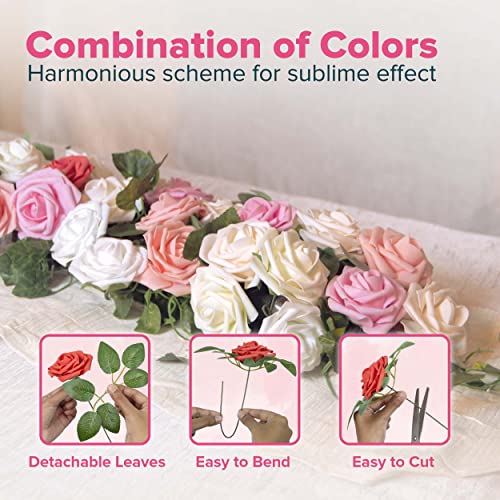 PetalPunch Artificial Roses - Pack of 25