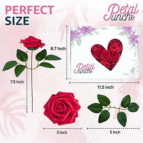 Scarlet Red Foam Roses Bouquet - Pack of 25