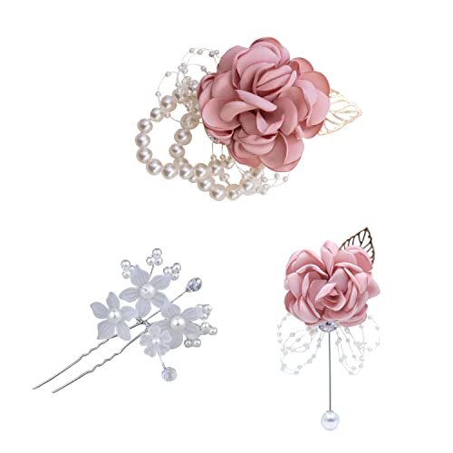 Pink Rose Wrist Corsage Trio