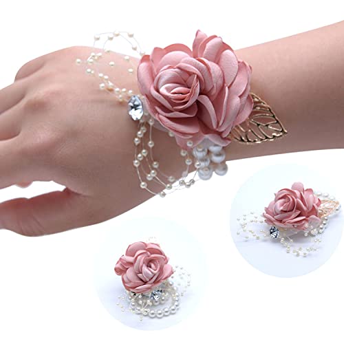 Pink Rose Wrist Corsage Trio