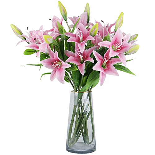 Pink Artificial Lily Bouquet - 77cm Long Stem