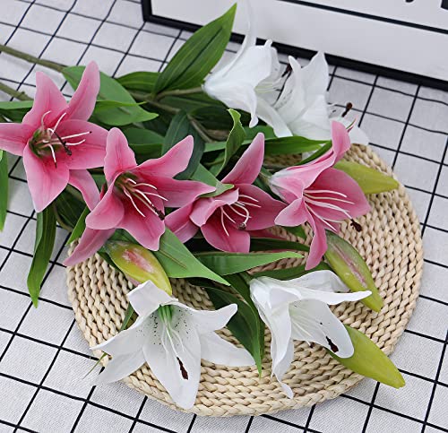 Pink Artificial Lily Bouquet - 77cm Long Stem