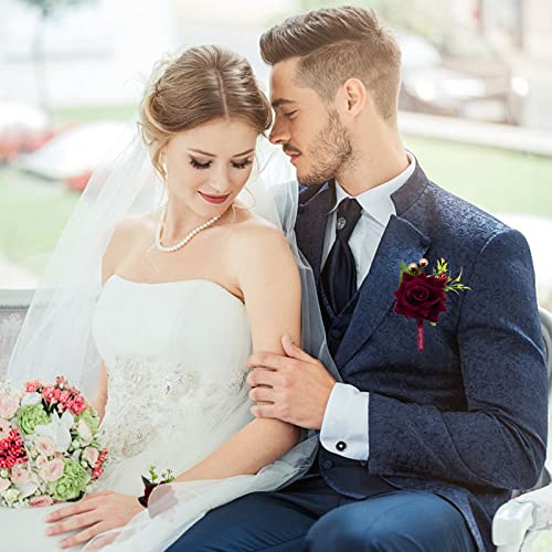 Red Rose Corsage and Boutonniere Set