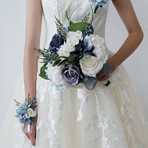 Artificial Blue Corsage Set for Weddings