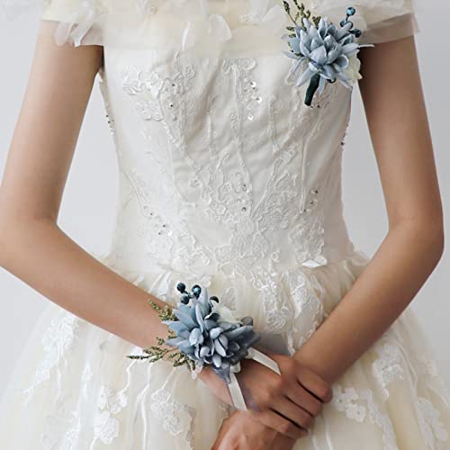 Artificial Blue Corsage Set for Weddings