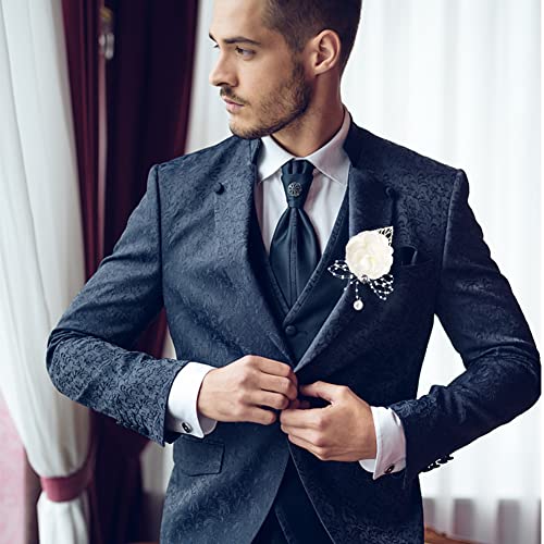 White satin rose corsage and boutonniere set