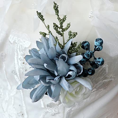 Artificial Blue Corsage Set for Weddings