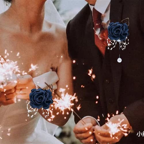 Blue Rose Corsage and Boutonniere Set
