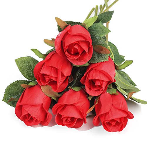 Realistic Single Stem Red Roses Bouquet