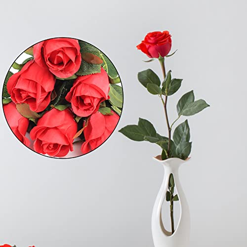 Realistic Single Stem Red Roses Bouquet