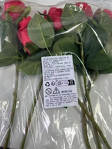 Realistic Single Stem Red Roses Bouquet