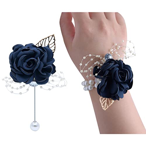 Rose Corsage Bracelet Set for Weddings and Proms