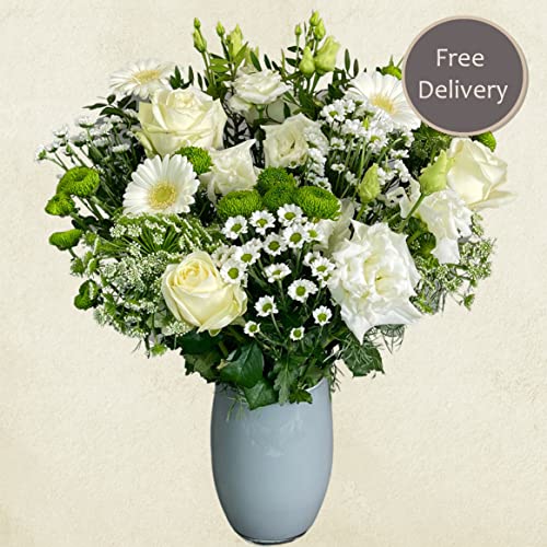 Elegant White Lily & Rose Bouquet for Celebrations