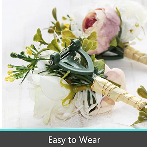 Realistic Peony Corsages and Boutonnieres Set