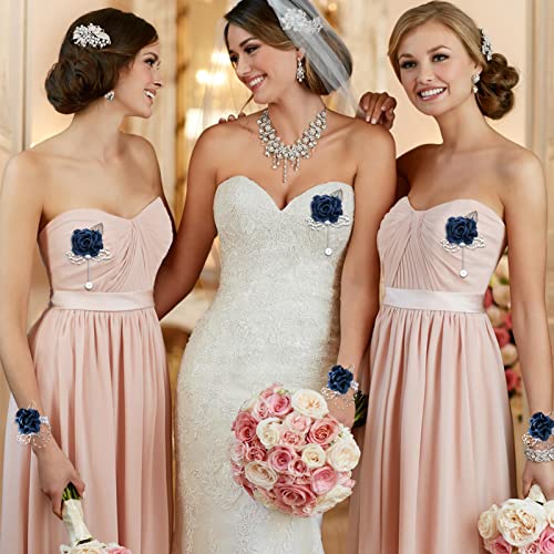 Rose Corsage Bracelet Set for Weddings and Proms