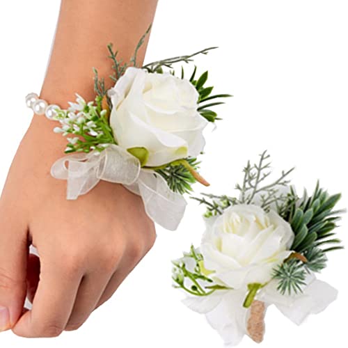 Rose Flower Corsage and Boutonniere Set