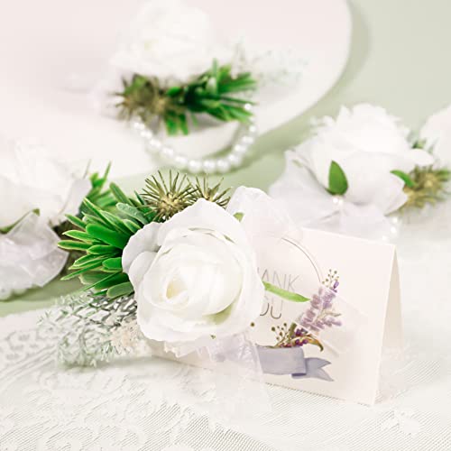 6-Piece Rhinestone and Pearl Wrist Corsages