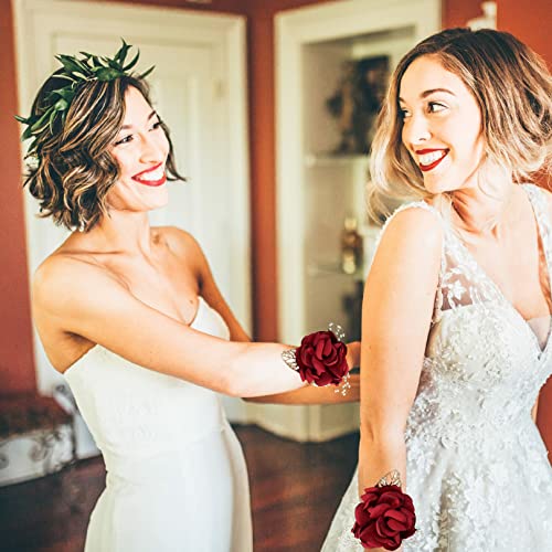 Rhinestone and Pearl Rose Wrist Corsage