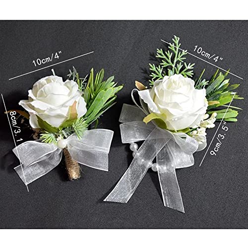 Rose Flower Corsage and Boutonniere Set