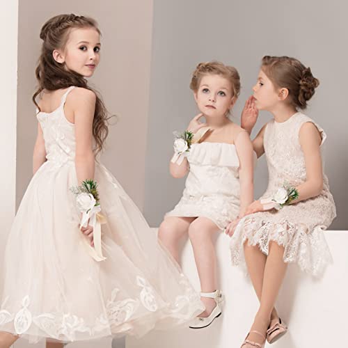 6-Piece Rhinestone and Pearl Wrist Corsages