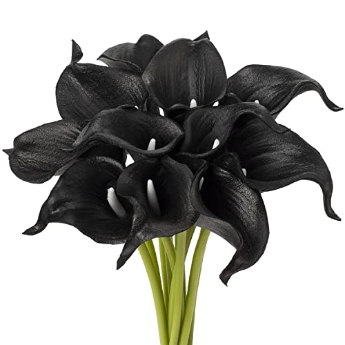10PCS Black Calla Lily Artificial Flower Bouquet
