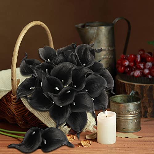 10PCS Black Calla Lily Artificial Flower Bouquet
